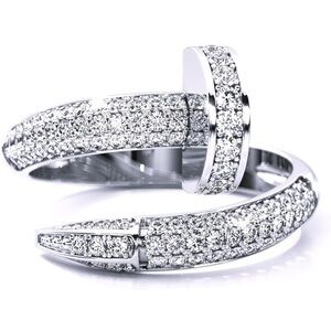 Contemporary Silver Diamond-Encrusted Nail Wrap Ring